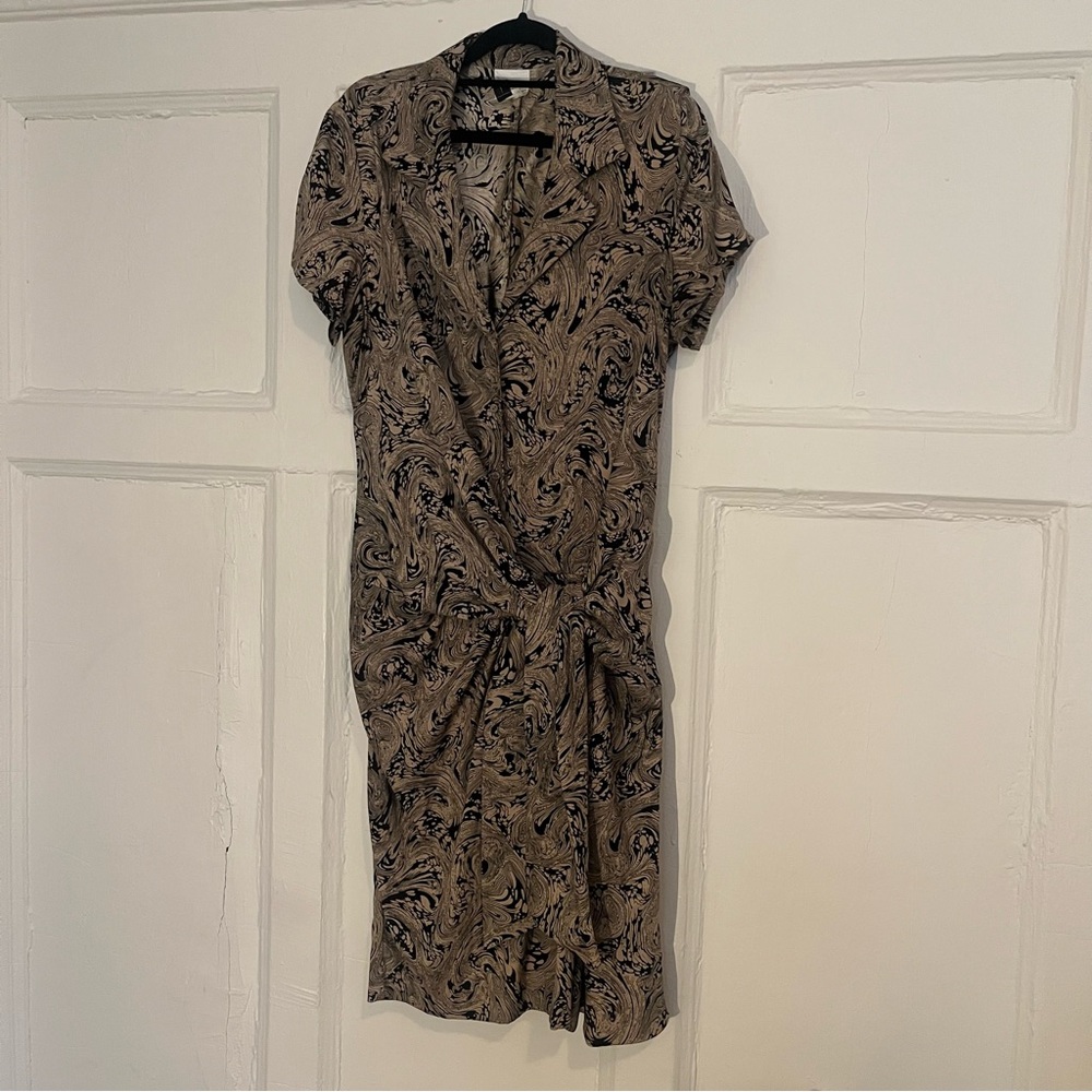 Gorgeous Pattern Side Tie button up dress